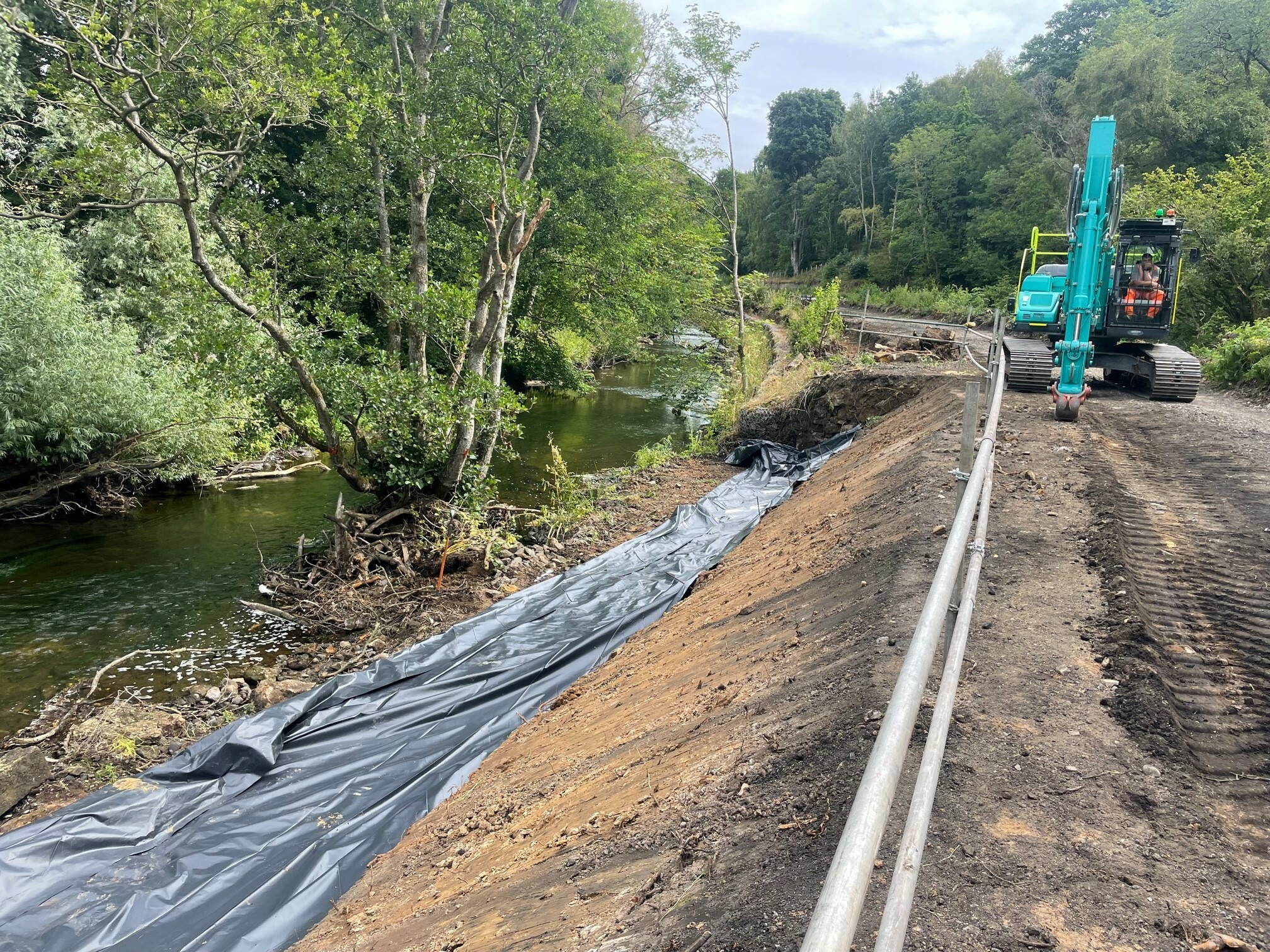 Scour work on the River Leven