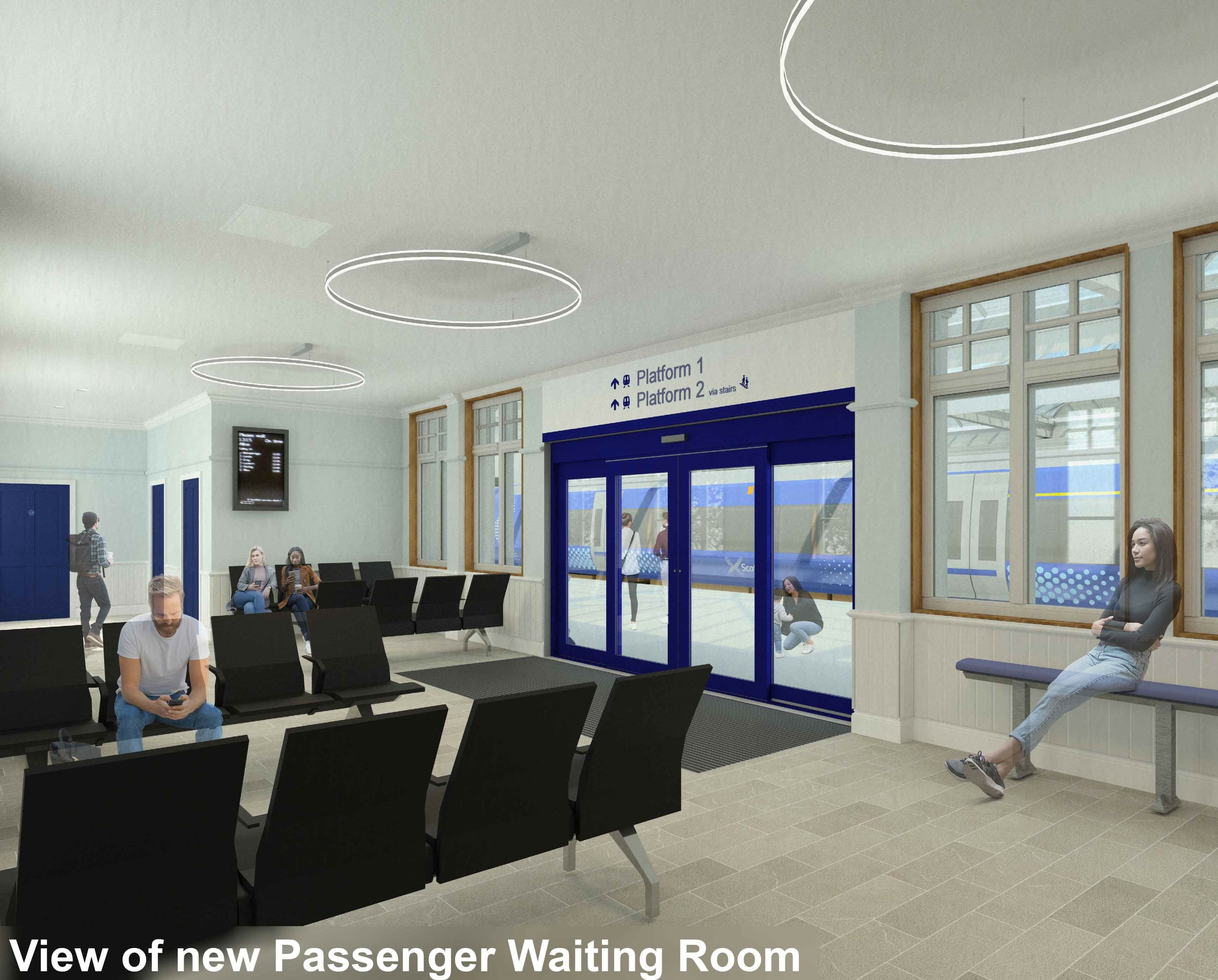 Troon station internal waiting area