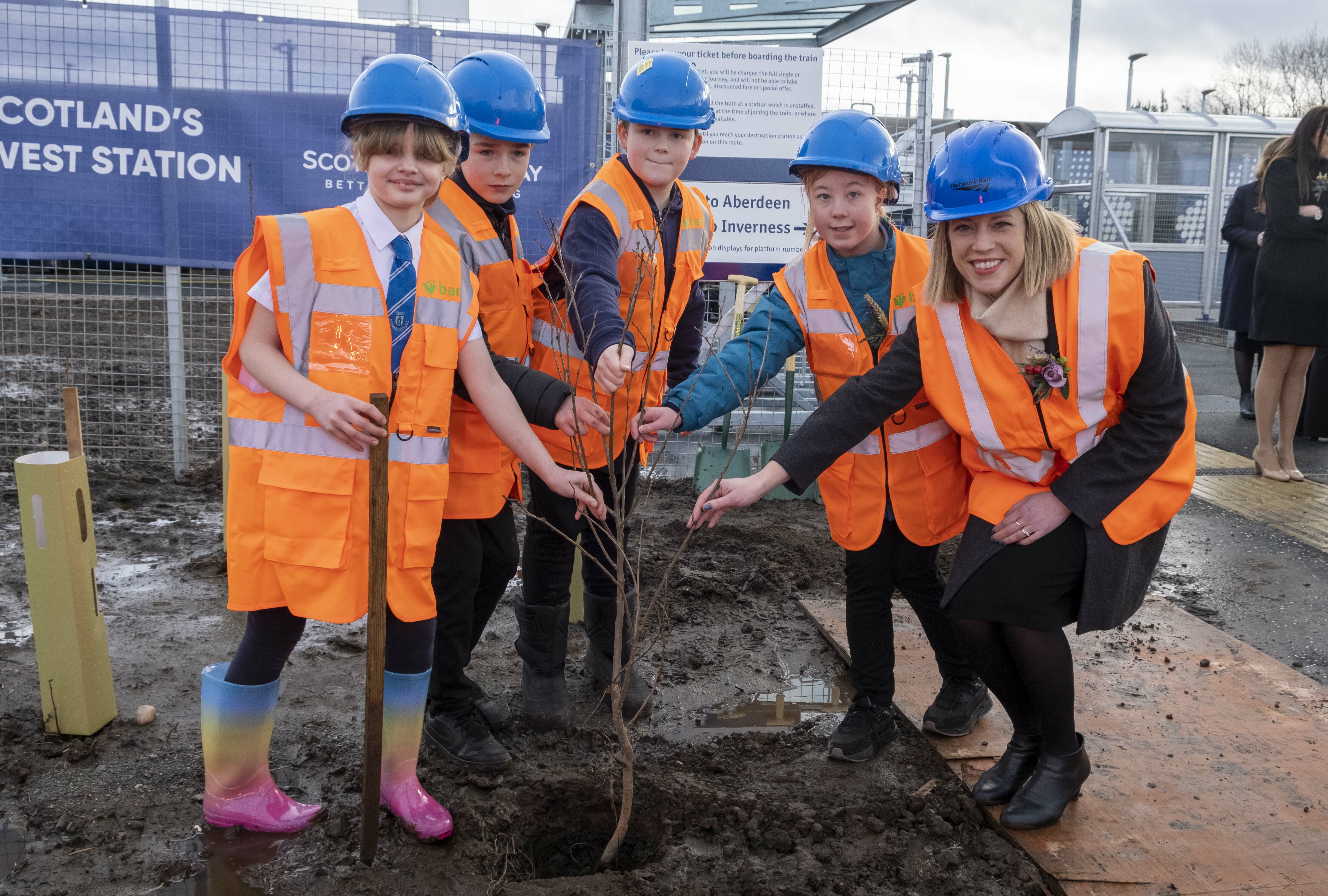 Croy Primary pupils planted a tree and buried a time capsule
