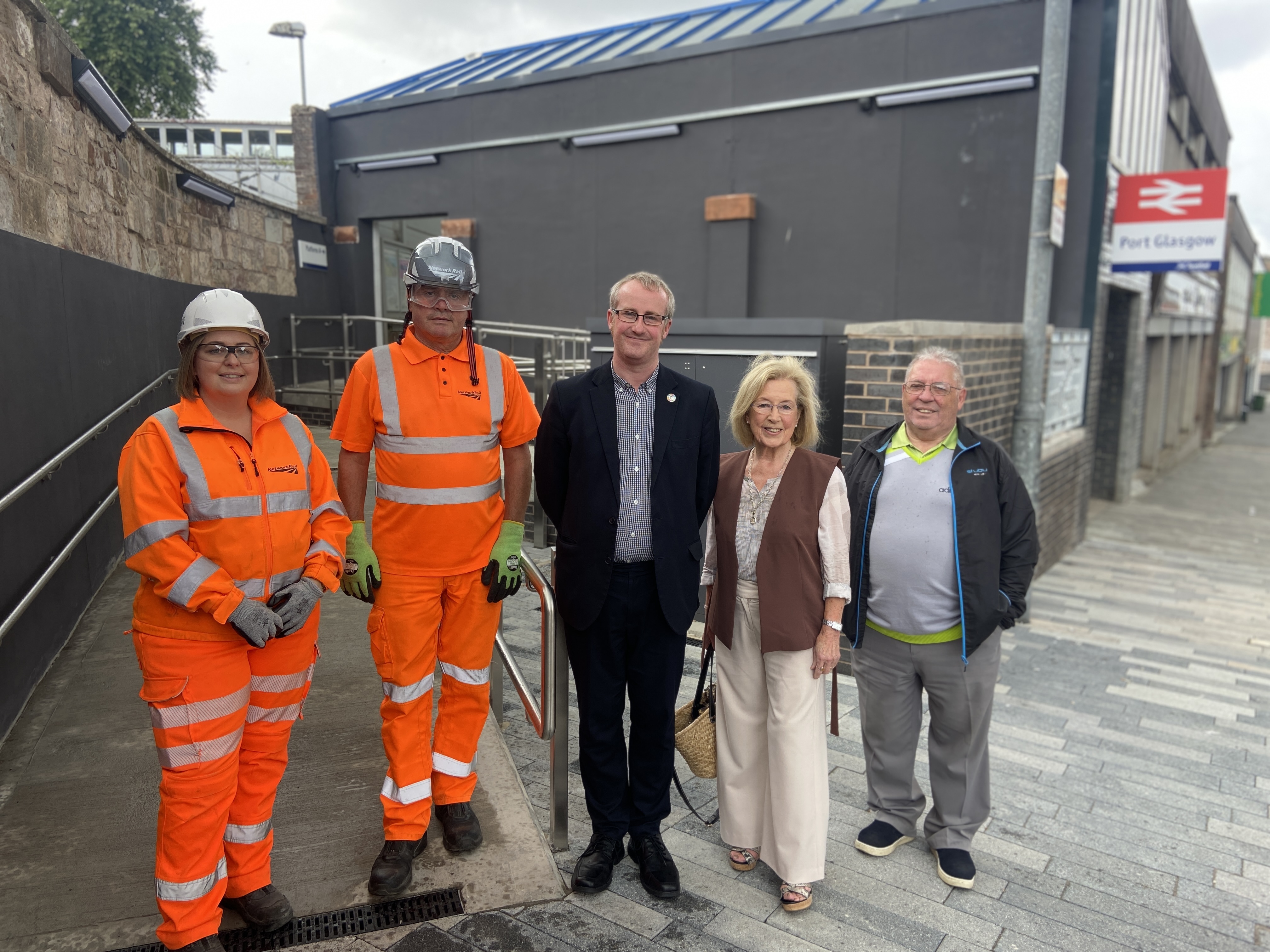 Port Glasgow AfA Cllr Cassidy and CC reps visit Princes Street ramp