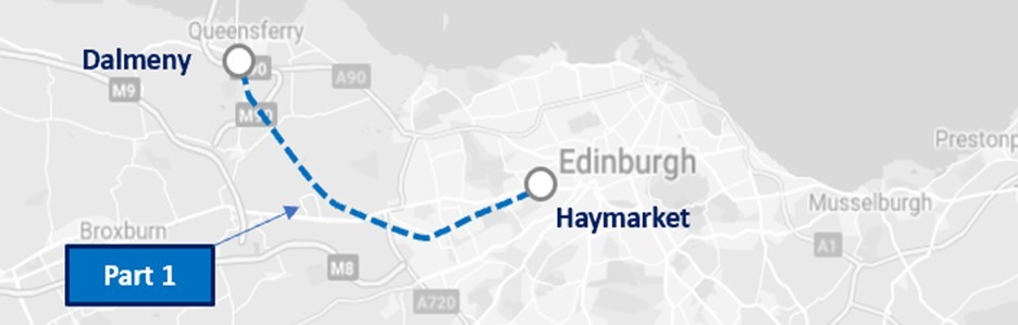 Fife Electrification phase 1 Haymarket to Dalmeny