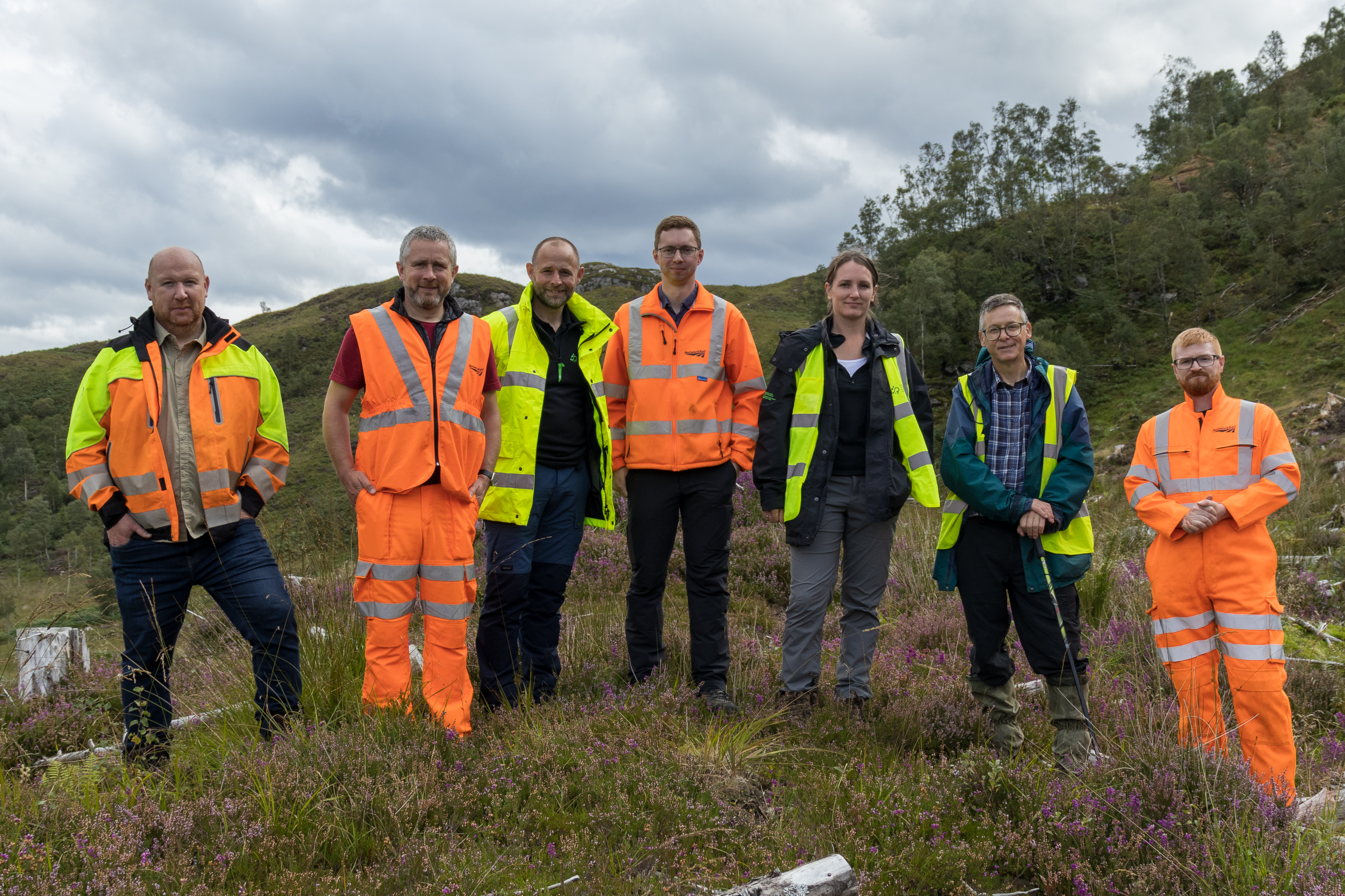 Network Rail and Forestry and Land Scotland staff at site visit