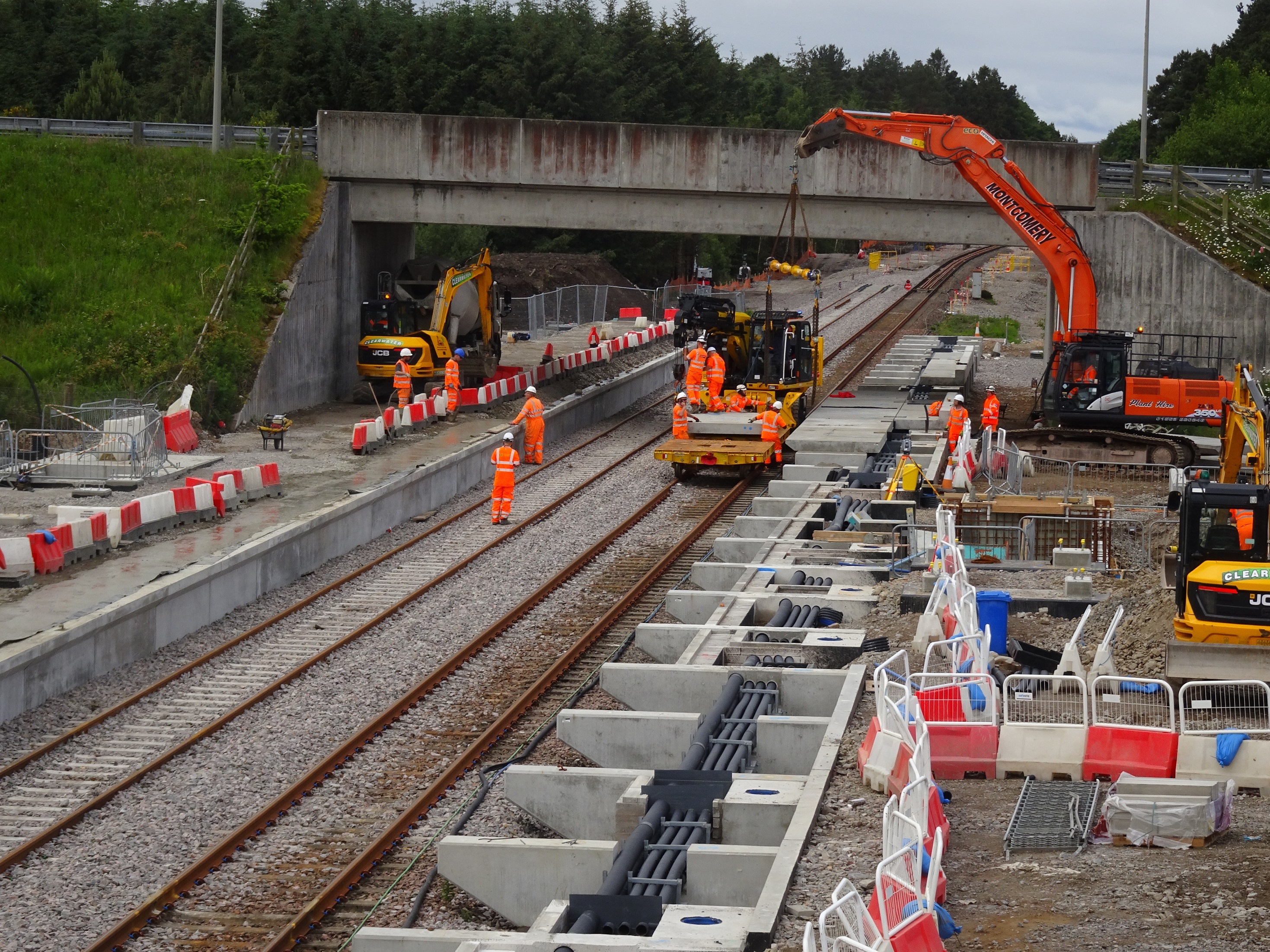 Ongoing platform work at Inverness Airport station