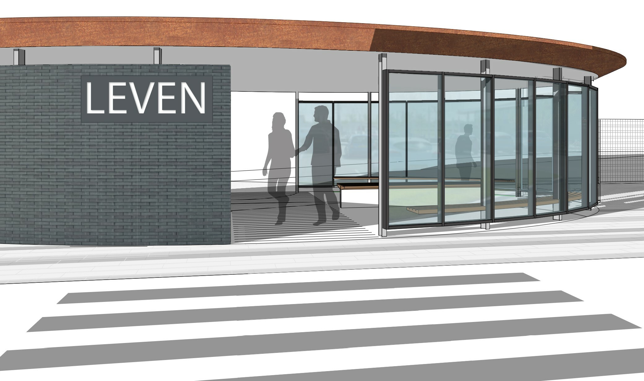 Proposed waiting shelters at Leven and Cameron Bridge